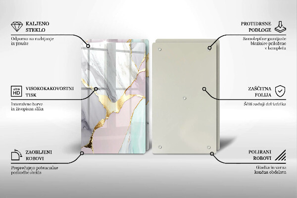 Protection plaque induction Marbre pastel