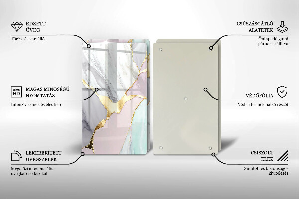 Protection plaque induction Marbre pastel