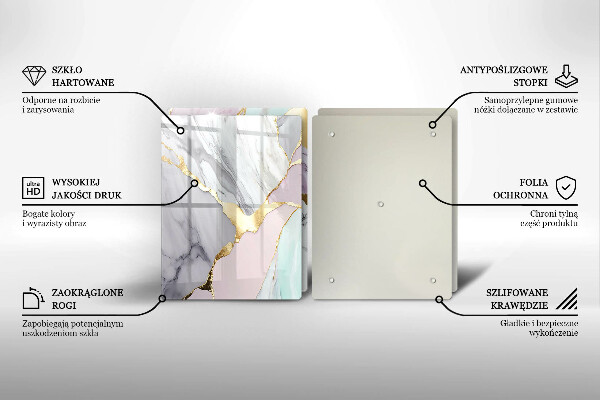 Protection plaque induction Marbre pastel