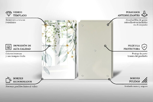 Protection plaque induction Plantes aquarelles