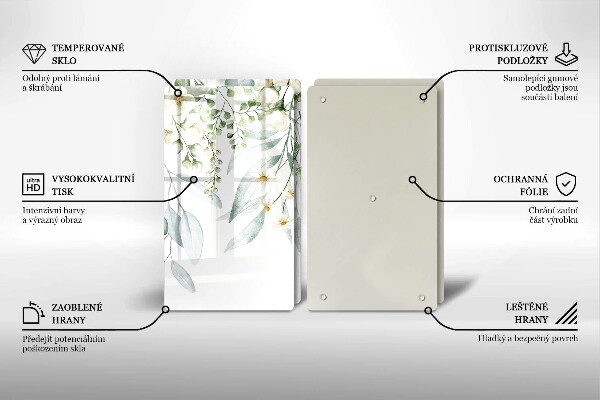 Protection plaque induction Plantes aquarelles