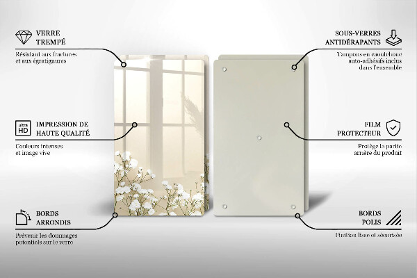 Protection plaque induction Fleurs de bohème en plâtre