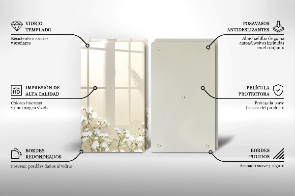 Protection plaque induction Fleurs de bohème en plâtre