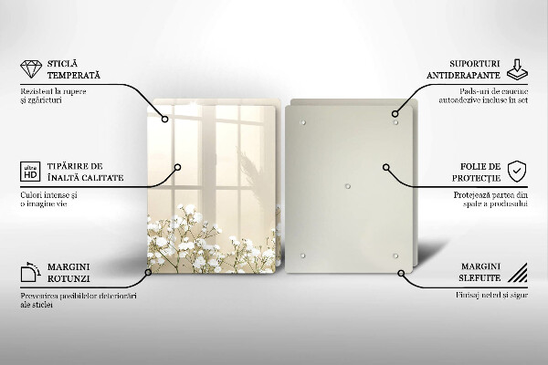 Protection plaque induction Fleurs de bohème en plâtre