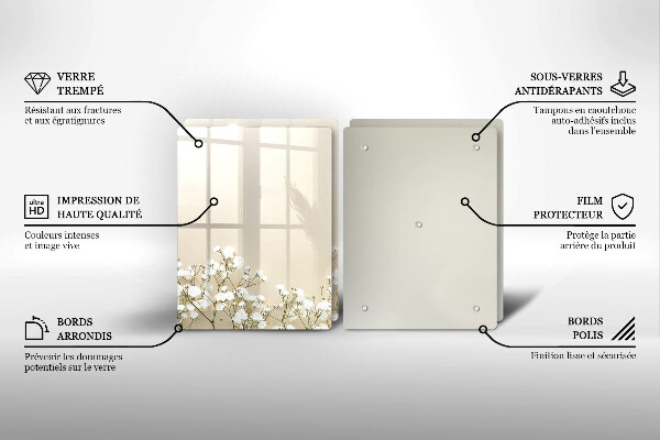 Protection plaque induction Fleurs de bohème en plâtre