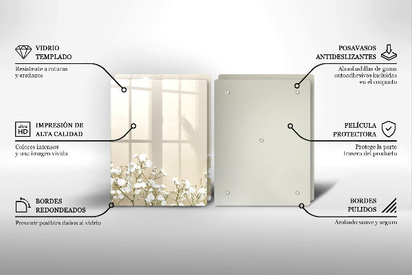 Protection plaque induction Fleurs de bohème en plâtre