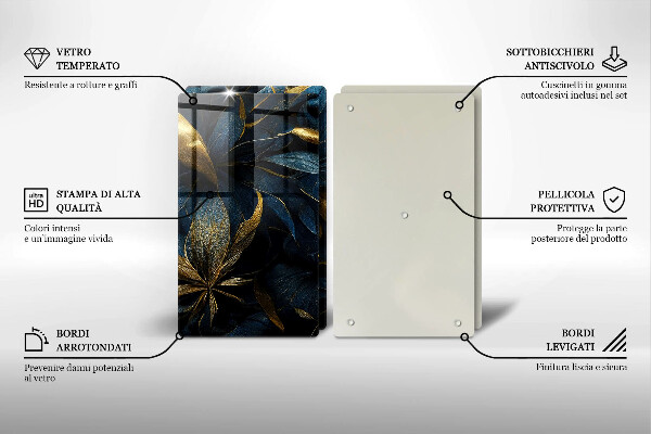 Protection plaque induction Feuilles décoratives avec de l'or