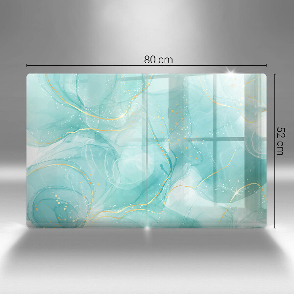 Protection plaque induction Abstraction bleue et dorée