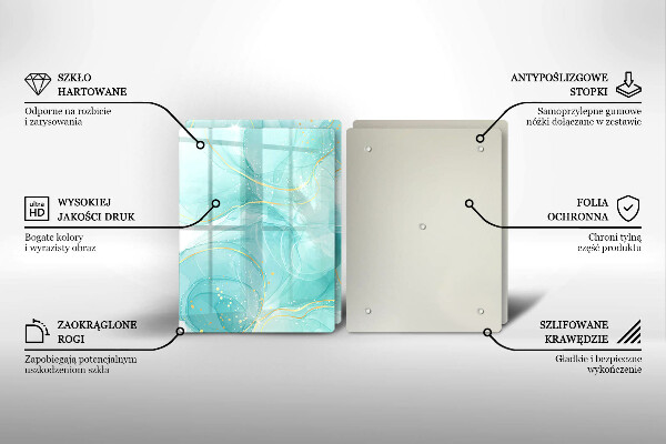 Protection plaque induction Abstraction bleue et dorée