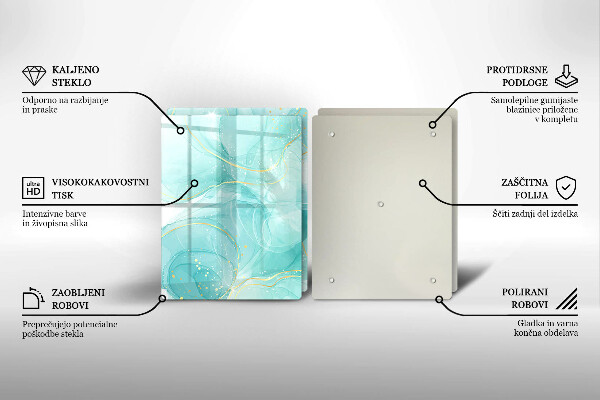 Protection plaque induction Abstraction bleue et dorée