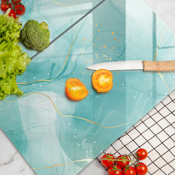 Protection plaque induction Abstraction bleue et dorée