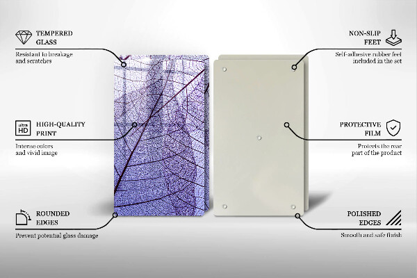 Protection plaque induction Feuilles veinées