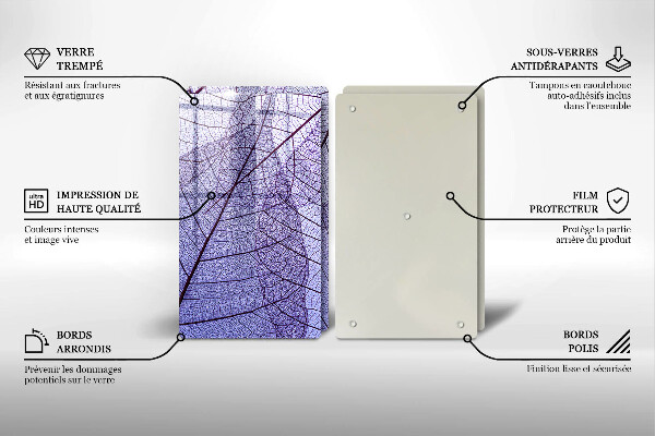 Protection plaque induction Feuilles veinées