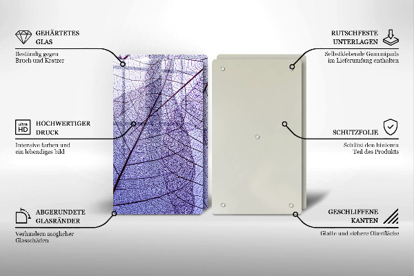 Protection plaque induction Feuilles veinées