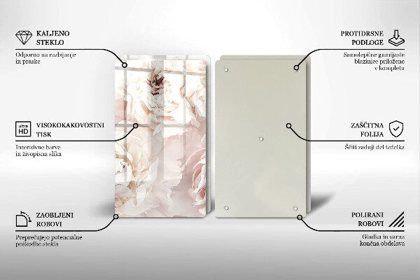 Protection plaque induction Pivoines pastel