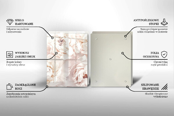 Protection plaque induction Pivoines pastel