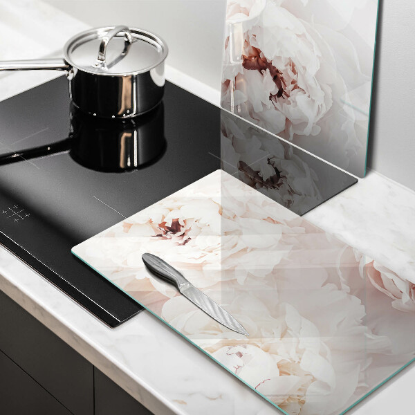 Protection plaque induction Pivoines pastel