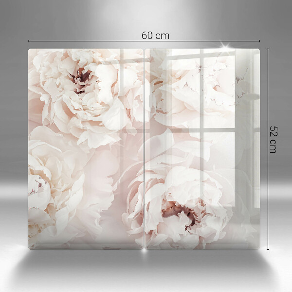 Protection plaque induction Pivoines pastel