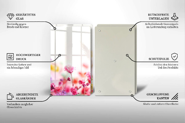 Protection plaque induction Prairie fleurie