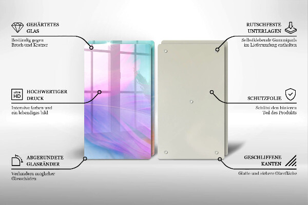 Protection plaque induction Plumes pastels
