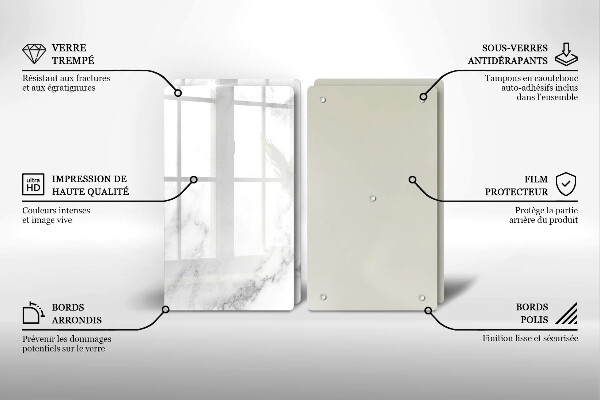 Protection plaque induction Marbre moderne