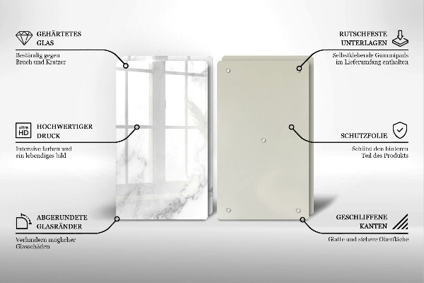 Protection plaque induction Marbre moderne