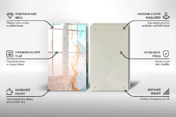 Protection plaque induction Abstraction de marbre