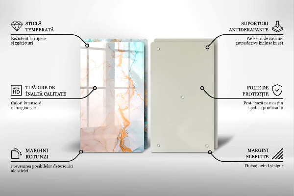 Protection plaque induction Abstraction de marbre