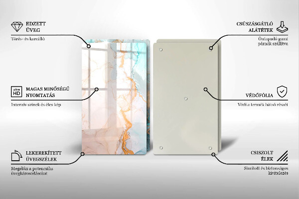 Protection plaque induction Abstraction de marbre