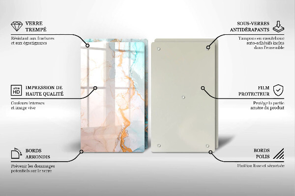 Protection plaque induction Abstraction de marbre