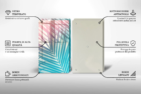 Protection plaque induction Feuilles pastel