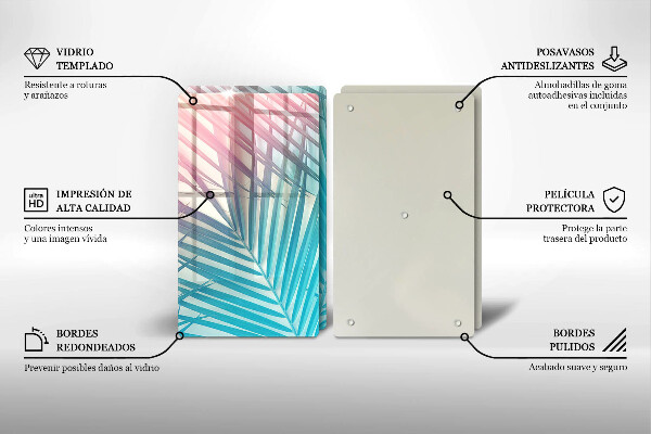 Protection plaque induction Feuilles pastel