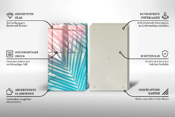 Protection plaque induction Feuilles pastel