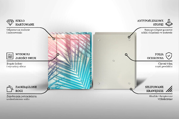 Protection plaque induction Feuilles pastel