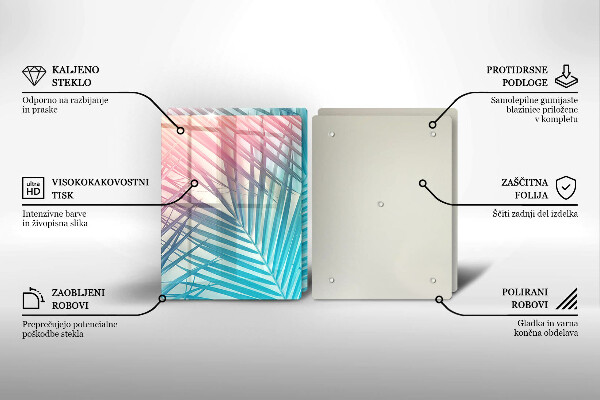 Protection plaque induction Feuilles pastel