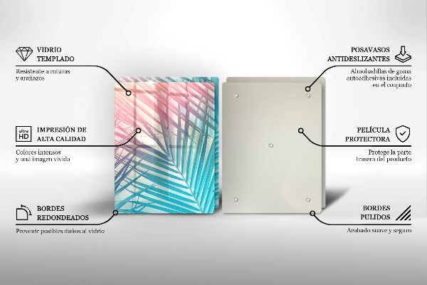 Protection plaque induction Feuilles pastel