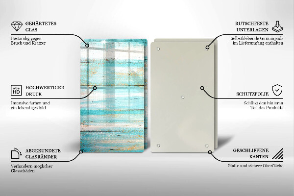 Protection plaque induction Planches de bois vintage