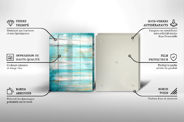 Protection plaque induction Planches de bois vintage