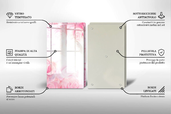 Protection plaque induction Fond de roses délicates
