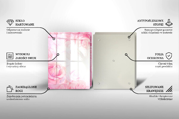 Protection plaque induction Fond de roses délicates