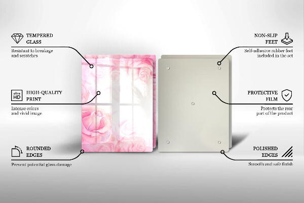 Protection plaque induction Fond de roses délicates