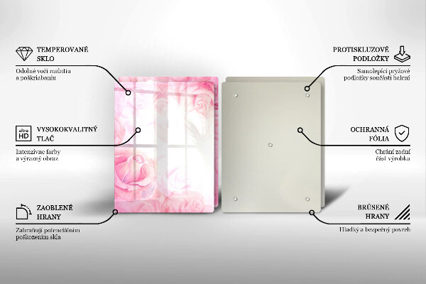 Protection plaque induction Fond de roses délicates