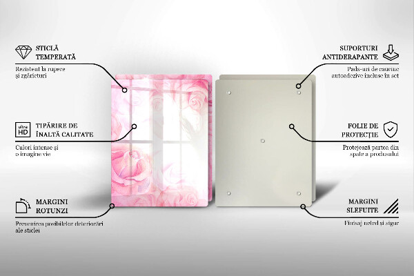 Protection plaque induction Fond de roses délicates