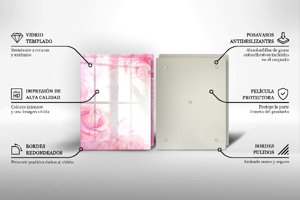 Protection plaque induction Fond de roses délicates