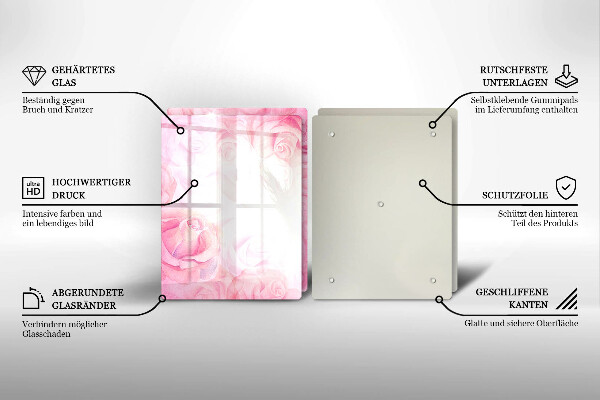 Protection plaque induction Fond de roses délicates