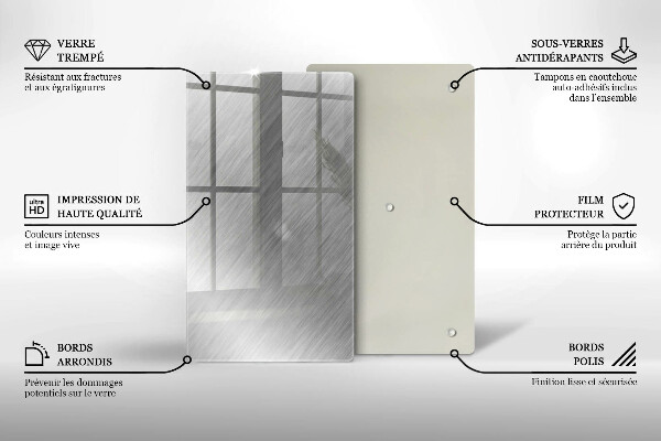 Protège plaque de cuisson Fond de texture métallique