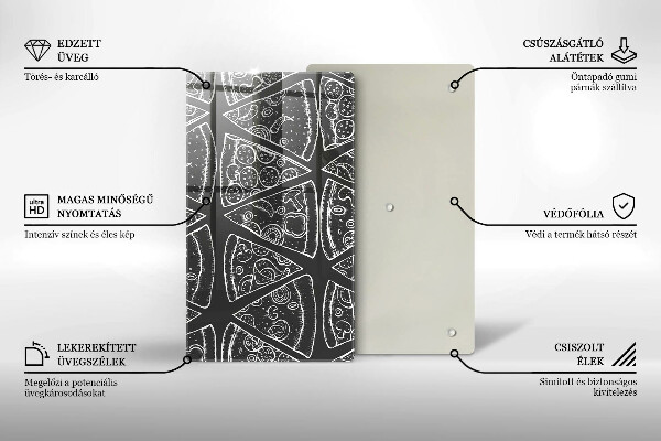 Protège plaque de cuisson Illustration de pizza