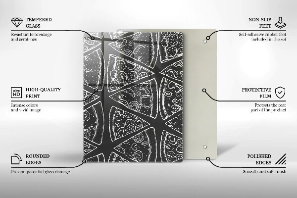 Protège plaque de cuisson Illustration de pizza