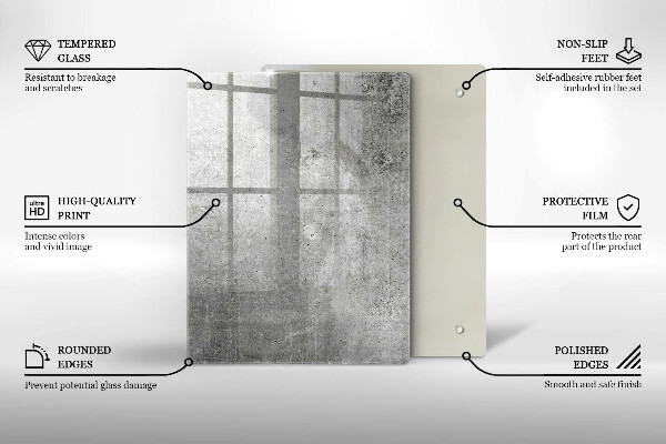 Protège plaque de cuisson Texture béton