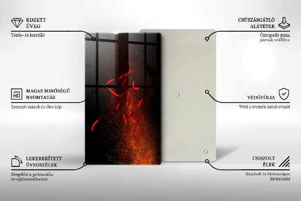Protège plaque de cuisson Piments forts